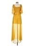 Entro 100% Polyester Yellow Casual Dress Size S - photo 2