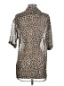 Zara 100% Polyester Animal Print Silver Short Sleeve Blouse Size S - photo 2