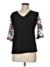 Unbranded 100% Polyester Black 3/4 Sleeve Top Size M - photo 1