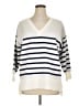 Philosophy Republic Clothing Stripes White Pullover Sweater Size 1X - photo 1