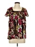 AGB 100% Polyester Brown Short Sleeve Blouse Size L - photo 1