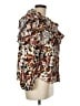 Something Navy Brown Long Sleeve Blouse Size M - photo 4