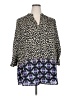 Justify Animal Print Black 3/4 Sleeve Blouse Size 2X - photo 1