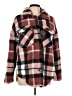 Ci Sono 100% Polyester Plaid Burgundy Coat Size L - photo 1