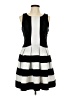 Elle Stripes Black Cocktail Dress Size 10 - photo 1