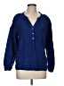 Talbots 100% Linen Blue Long Sleeve Blouse Size M - photo 1