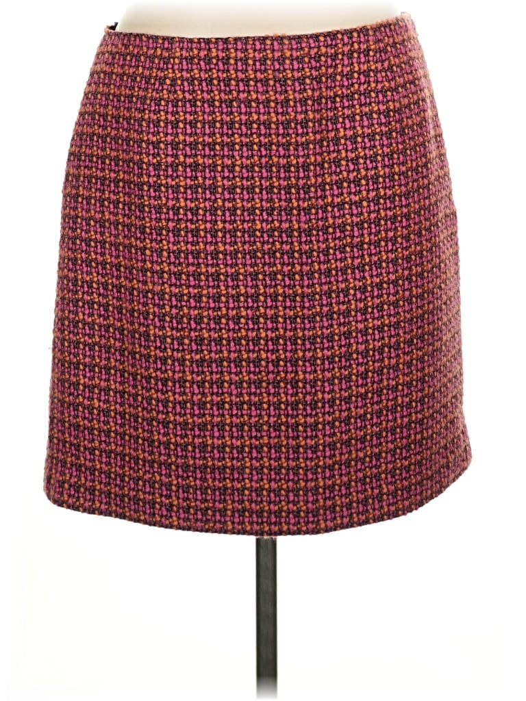 Pre-owned Nine West Wool Skirt In Burgundy