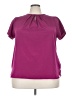 Lands' End 100% Polyester Purple Short Sleeve Blouse Size 20 - photo 1