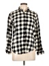 Zara Basic 100% Cotton Checkered-gingham Black Long Sleeve Button-Down Shirt Size L - photo 1