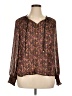 Democracy 100% Polyester Brown Long Sleeve Blouse Size XL - photo 1