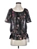 H&M 100% Polyester Black Short Sleeve Blouse Size 4 - photo 1