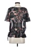 H&M 100% Polyester Black Short Sleeve Blouse Size 4 - photo 2