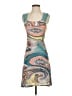 Second Skin Graphic Teal Cocktail Dress Size S - photo 1