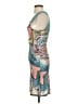 Second Skin Graphic Teal Cocktail Dress Size S - photo 5