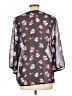 St. John's Bay 100% Polyester Floral Blue Gray 3/4 Sleeve Blouse Size L - photo 2