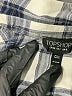 Topshop 100% Cotton Checkered-gingham Gray Short Sleeve Button-Down Shirt Size 2 - photo 7