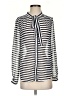 Coincidence & Chance Stripes Silver Long Sleeve Blouse Size S - photo 1