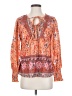 Unbranded 100% Polyester Orange Long Sleeve Blouse Size S - photo 1