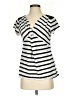 Maurices Stripes Silver White Short Sleeve Blouse Size S - photo 1