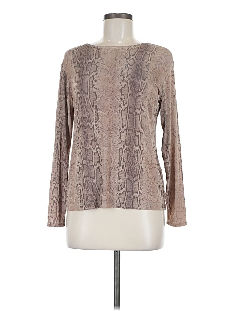 Pre-owned Assorted Brands Long Sleeve T-shirt In Brown