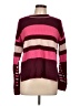 In Cashmere Stripes Burgundy Pullover Sweater Size L - photo 1