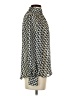 H&M 100% Polyester Houndstooth Silver Long Sleeve Blouse Size XS - photo 4