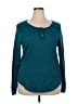 Laura Scott Teal Long Sleeve Henley Size XXL - photo 1