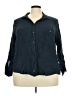 Sanctuary 100% Cotton Checkered-gingham Blue 3/4 Sleeve Button-Down Shirt Size 3X - photo 1
