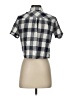 Topshop 100% Cotton Checkered-gingham Gray Short Sleeve Button-Down Shirt Size 2 - photo 2