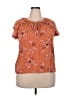 DR2 100% Rayon Orange Short Sleeve Blouse Size XXL - photo 1