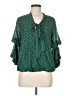 Ember 100% Polyester Green 3/4 Sleeve Blouse Size M - photo 1