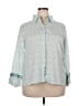 IZOD 100% Cotton Green 3/4 Sleeve Button-Down Shirt Size 2X - photo 1