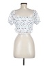 Aqua 100% Polyester White Short Sleeve Blouse Size M - photo 2