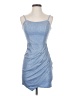 Crystal Sky 100% Polyester Solid Blue Cocktail Dress Size S - photo 1