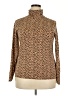 J.Crew 100% Cotton Animal Print Brown Turtleneck Sweater Size 2X - photo 1