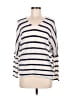 ENTI Stripes White Pullover Sweater Size M - photo 1