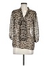Dna Couture 100% Polyester Animal Print Brown 3/4 Sleeve Blouse Size M - photo 1