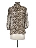 Dna Couture 100% Polyester Animal Print Brown 3/4 Sleeve Blouse Size M - photo 2