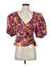 LPA 100% Polyester Purple Short Sleeve Blouse Size S - photo 1