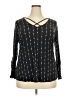 Flower & Feather Black Long Sleeve Blouse Size 2X - photo 1
