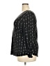 Flower & Feather Black Long Sleeve Blouse Size 2X - photo 5