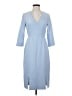 L.K. Bennett Solid Blue Casual Dress Size 4 - photo 1