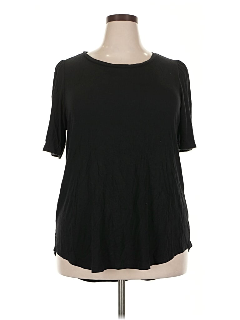 Pre-owned Lane Bryant 3/4 Sleeve T-shirt In Black