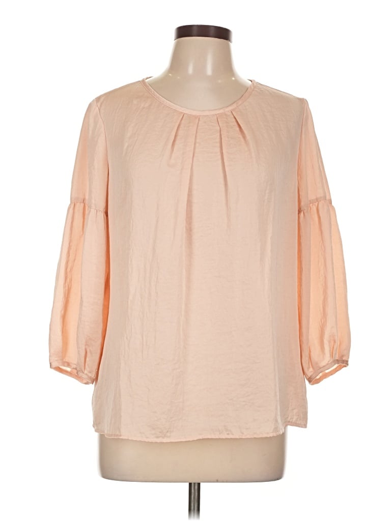 Pre-owned Talbots 3/4 Sleeve Blouse In Tan