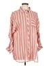 Torrid Stripes Pink 3/4 Sleeve Button-Down Shirt Size Lg Plus (0) - photo 1