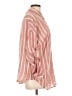 Torrid Stripes Pink 3/4 Sleeve Button-Down Shirt Size Lg Plus (0) - photo 4