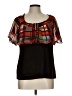 Assorted Brands 100% Polyester Black Short Sleeve Blouse Size L - photo 1