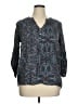 db established 1962 100% Rayon Paisley Blue Gray 3/4 Sleeve Blouse Size 1X - photo 1