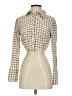 Zara Houndstooth Ivory Long Sleeve Blouse Size S - photo 1