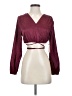 No Frills Burgundy Long Sleeve Blouse Size XS - photo 1